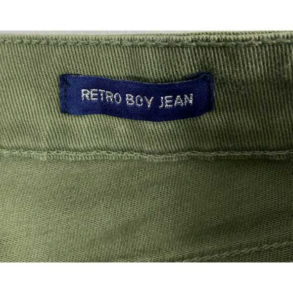 Scoop Jeans Womens Size 8 Retro Boy Olive Green‎ Raw Hem Distress Straight - Picture 4 of 15